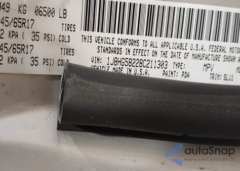 2008 Jeep Commander Limited z USA, uszkodzony, nr VIN 1J8HG58228C211303